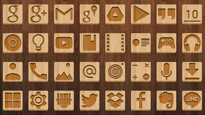 690x388 Wood Icon Pack Android Icon