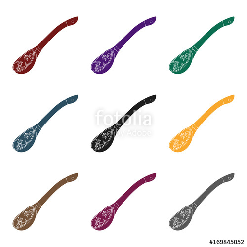500x500 Russian Traditional Wooden Spoon Icon In Black Style Isolated
