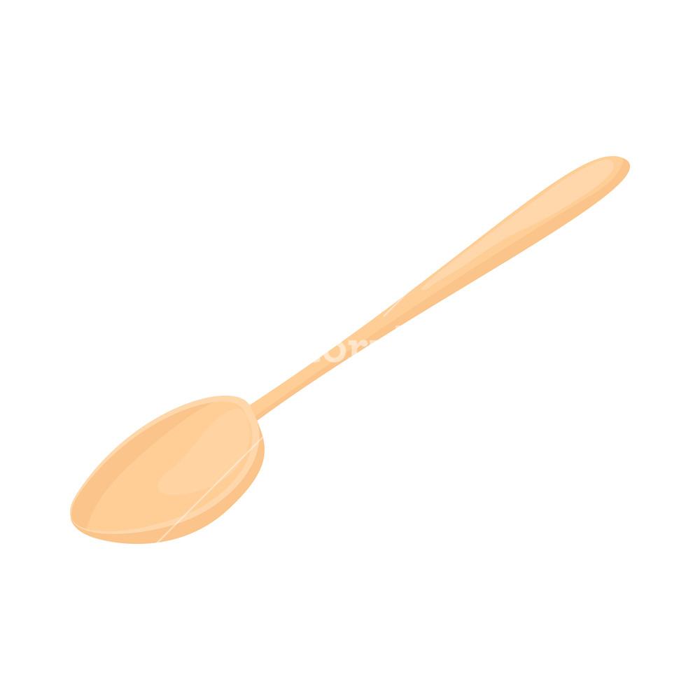 1000x1000 Wooden Spoon Icon In Cartoon Style On A White Background Royalty