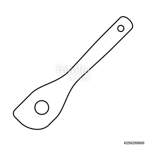 500x500 Wooden Spoon Icon Isolated On White Background Stock Image