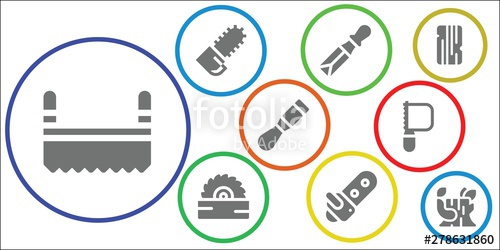 500x250 Woodworking Icon Set Stock Image And Royalty Free Vector