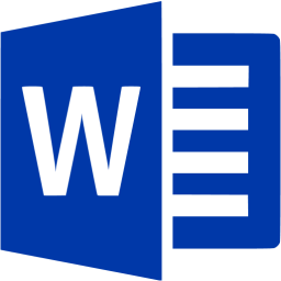 256x256 Royal Azure Blue Microsoft Word Icon