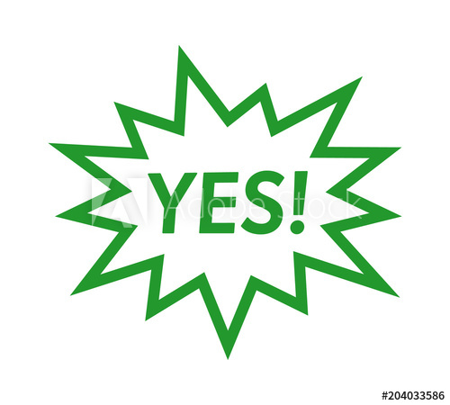 500x450 Green Cartoon Scream Speech Bubble Balloon With The Word Yes