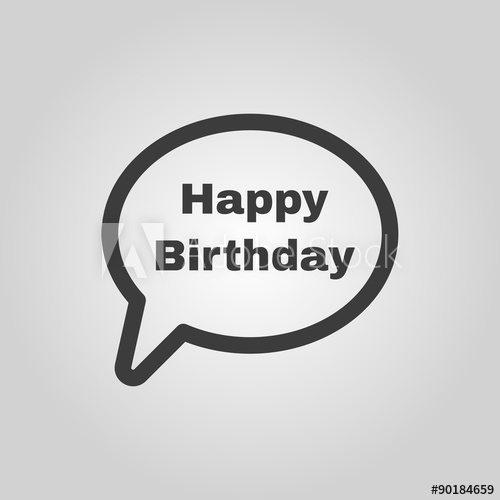 500x500 The Speech Bubble With The Word Happy Birthday Icon Celebration