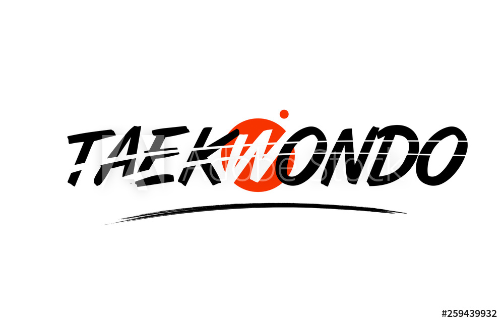 1000x645 Photo Art Print Taekwondo Word Text Logo Icon With Red Circle