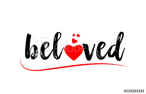 500x323 Beloved Word Text Typography Design Logo Icon With Red Love Heart