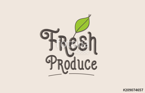 500x323 Fresh Produce Word Text Typography Design Logo Icon Stock Image