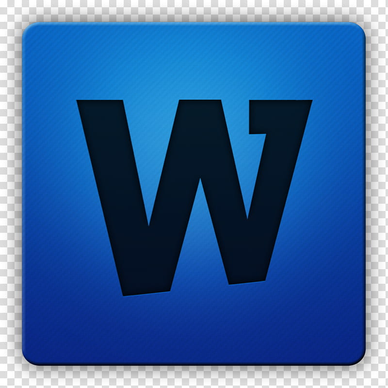 800x800 Clean Hd Icon Ii, Ms Word, Blue And Black W Logo Transparent