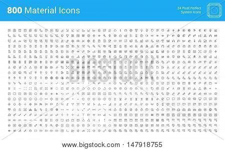 450x300 Material Design Pixel Perfect Icons Set Thin Line Icons