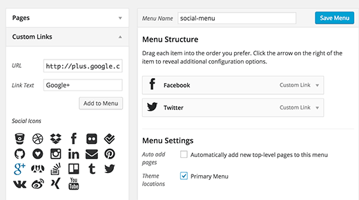 How To Add Social Media Icons To Wordpress Menus 520x289 How To Add Social Media Icons To Wordpress Menus
