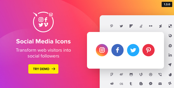 590x300 Free Nulled Wordpress Social Media Icons Download