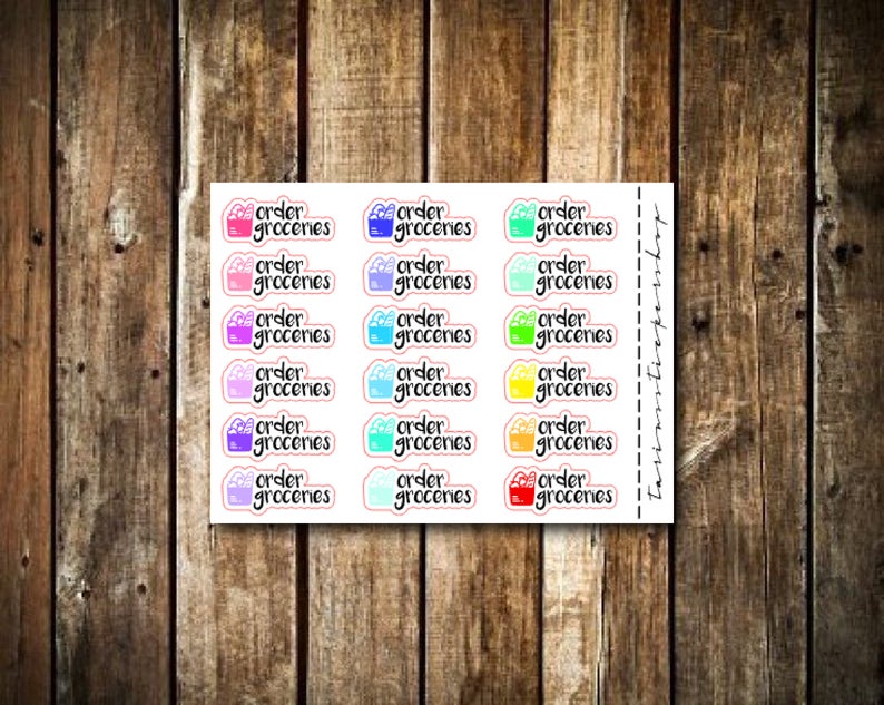 794x633 Order Groceries Script Words With Icon Fits Any Planner Etsy