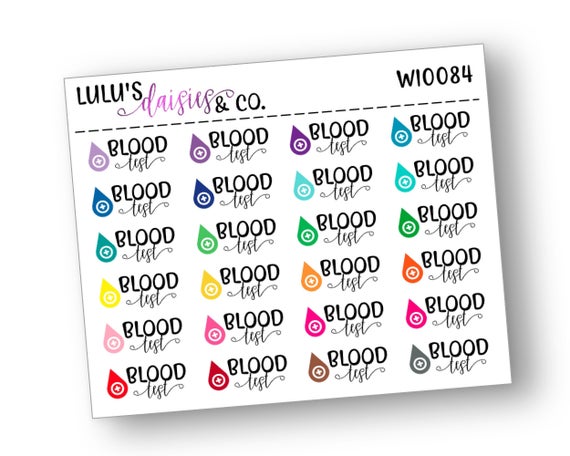 570x456 Blood Test Words And Icons Words And Icon Stickers Etsy