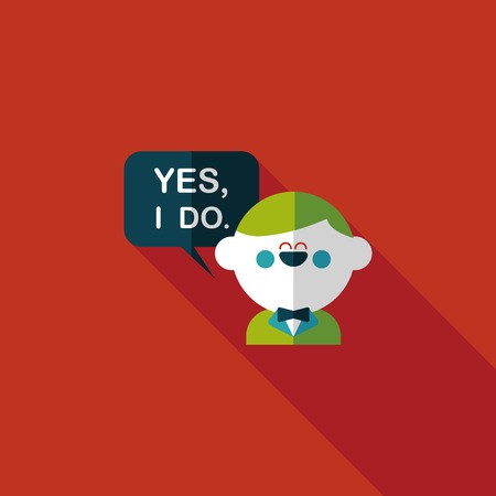 450x450 Wedding Yes I Do Words From Groom Flat Icon With Long