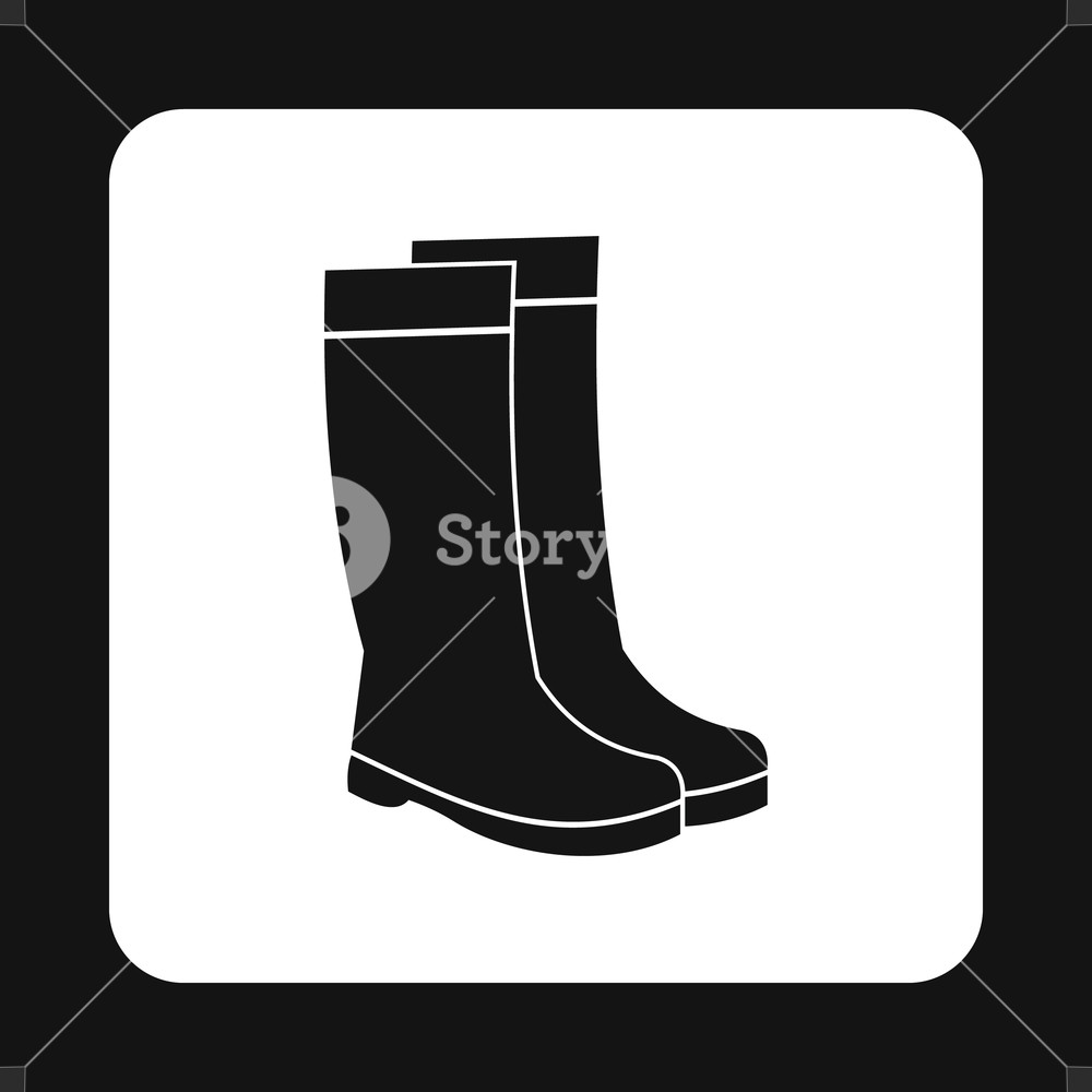 1000x1000 Rubber Boots Icon In Simple Style Isolated On White Background