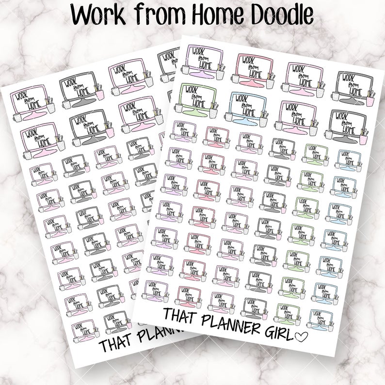 794x794 Work From Home Computer Icon Doodles Mark Work On Your Etsy