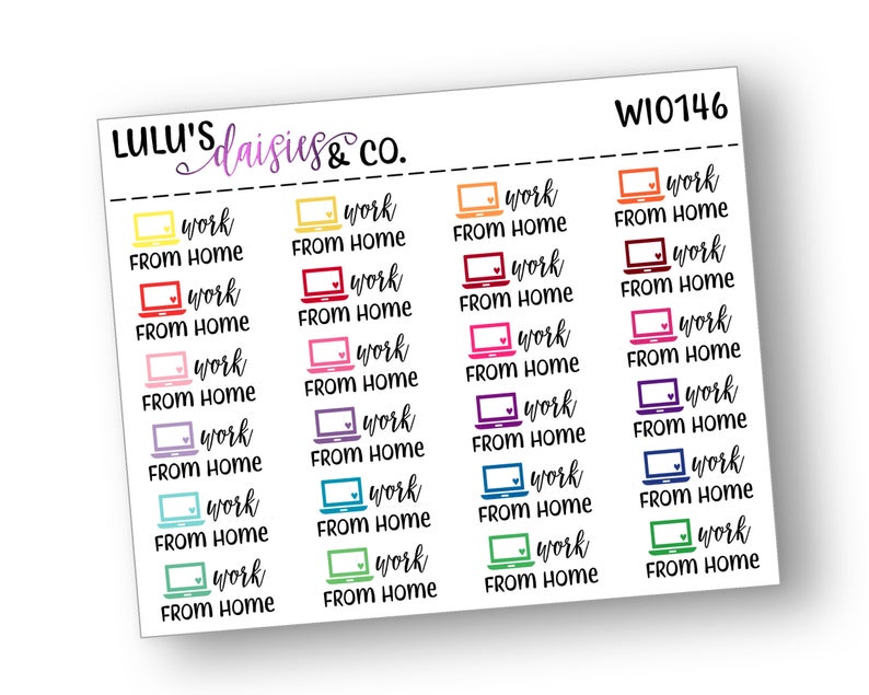 794x635 Work From Home Words And Icons Words And Icon Stickers Etsy