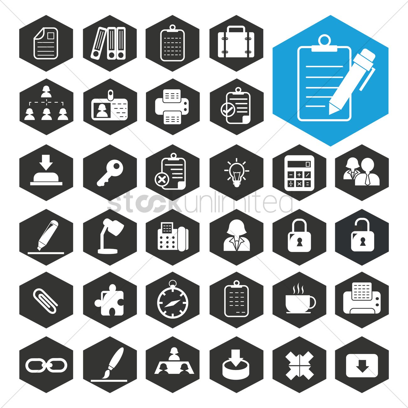 1300x1300 Business Work Icon Collection Vector Image