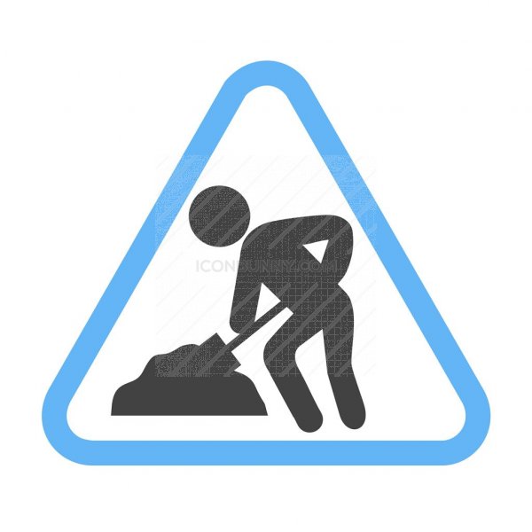 600x600 Work In Progress Sign Board Blue Black Icon