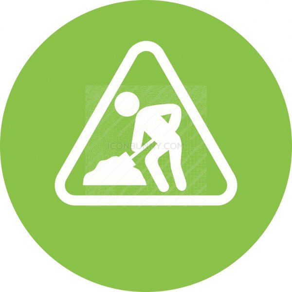 600x600 Work In Progress Sign Board Flat Round Icon