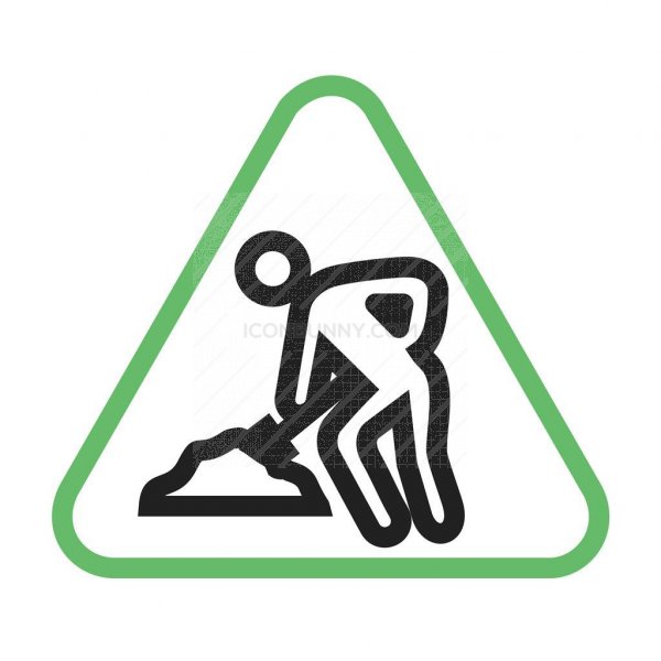 600x600 Work In Progress Sign Board Line Green Black Icon