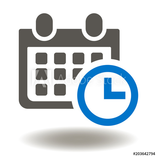 500x500 Calendar Clock Icon Vector Time Planning Illustration Business