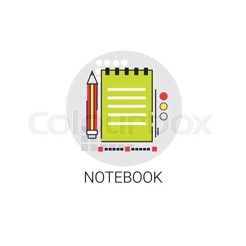 800x800 Workbook Notebook Writing Tool Icon Stock Vector Colourbox