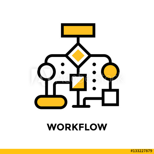 500x500 Linear Workflow Icon For Startup Business Pictogram In Outline