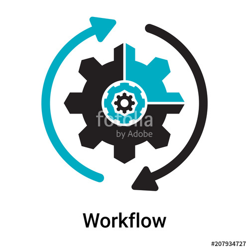 500x500 Workflow Icon Vector Sign And Symbol Isolated On White Background