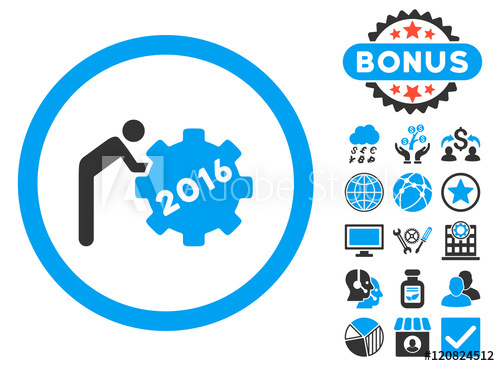 500x366 Working Man Icon With Bonus Pictures Vector Illustration