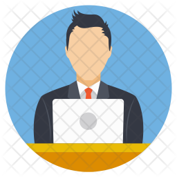 256x256 Working Man Icon Of Flat Style