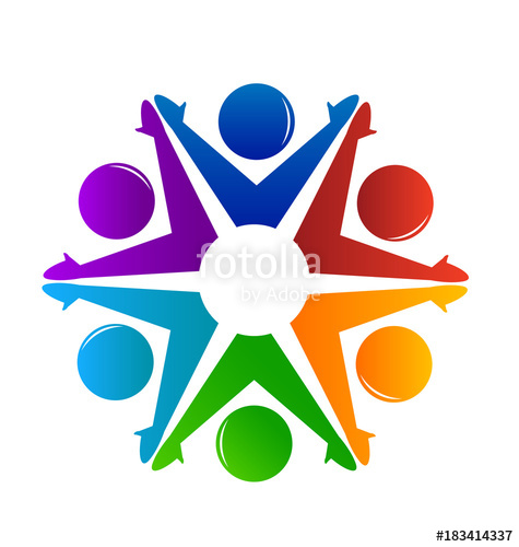 475x500 Teamwork Colorful People Working Together Success, Social