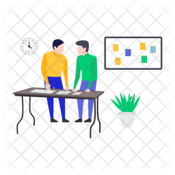 256x256 Working Together Icon Of Flat Style