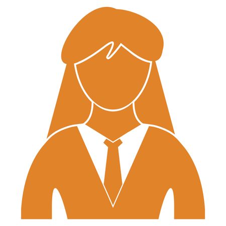450x450 Orange Vector Illustration Of A Professional Working Woman Icon