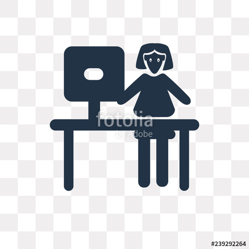 500x500 Woman Working Vector Icon Isolated On Transparent Background