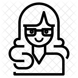 256x256 Working Woman Icon Of Line Style