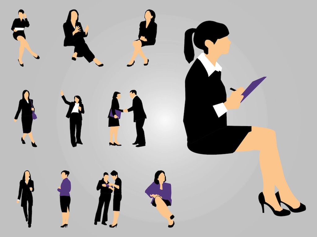 1024x765 Working Women Vector Art Graphics
