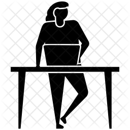 256x256 Working Woman Icon Of Glyph Style