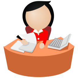 256x256 Office Women Red Icon Office Women Iconset Dapino