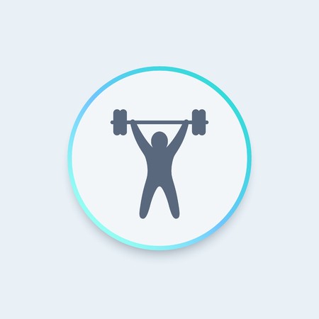 450x450 Strength Training Round Icon, Workout Icon, Gym Sign, Fitness Logo