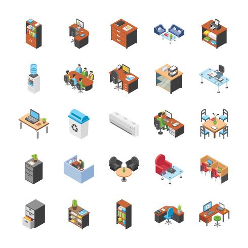 490x490 Office Workplace Icon Set