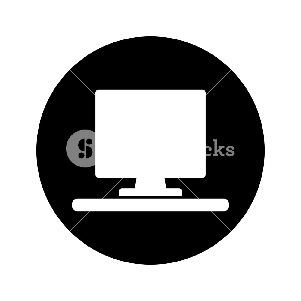 1000x1000 Computer Desktop Workplace Icon Vector Illustration Design Royalty