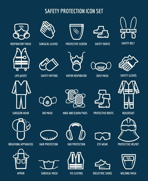 580x709 Work And Occupational Safety Icons Graphics