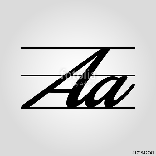 500x500 Cursive Workbook, Worksheet Or Notebook Icon Letter A Or Writing