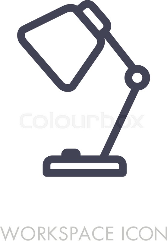 554x800 Table Lamp Outline Icon Workspace Stock Vector Colourbox