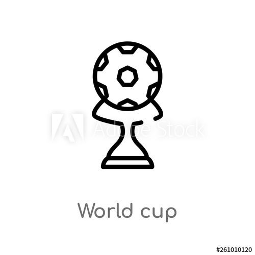 500x500 Outline World Cup Vector Icon Isolated Black Simple Line Element