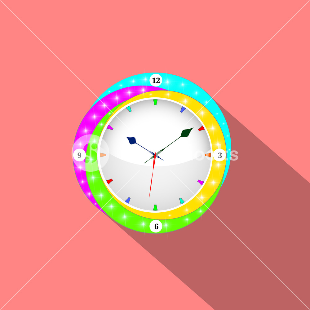 1000x1000 Clock Flat Icon World Time Concept Business Background Internet