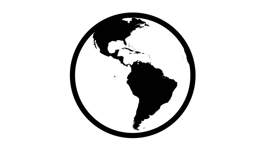 852x480 Globe Icon Earth Rotating Stock Footage Video