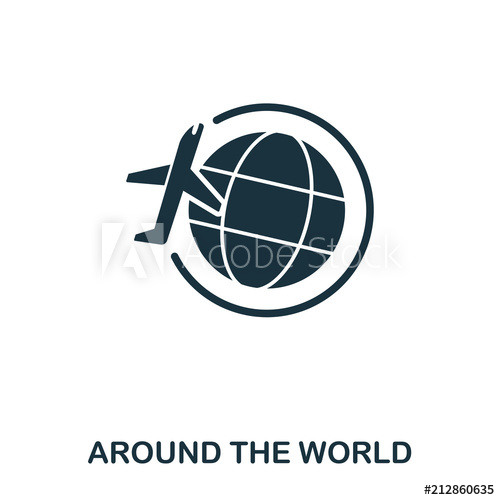500x500 Around The World Icon Line Style Icon Design Ui Illustration