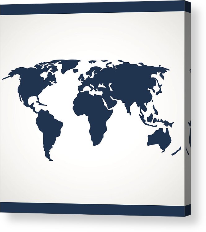 665x748 World Map Icon Great For Any Use Vector Acrylic Print